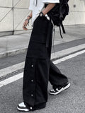 Buttoned Pocket Patch Cargo Pants-Outfit