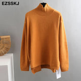 Autumn Winter O-NECK oversize thick Sweater pullovers Women 2021 loose cashmere turtleneck Sweater Pullover female Long