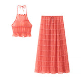 Homemade New Women's Folding Top Hanging Neck Sling Skirt