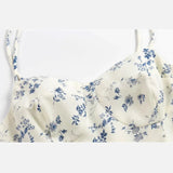 Summer's New French Small Slim, High-Waisted Sling Dress With A Girl's Broken Flower Skirt Tied At The Shoulder-Outfit