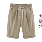 Toloer Sister Summer Dress Casual Pants Female Five Minute Pants Thin Money Outside Wearing Pants Large Size Women's Clothing 200 Catties Fat Mm Loose
