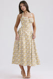 New Summer Sling Dress Fashion Print Hanging Neck Lace