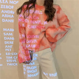 2021 Women Sweater Fall Winter Gentle Tie-dye Loose Outer Wear Jumper Sweet Pullover Long-sleeved knitted Sweater Clothes