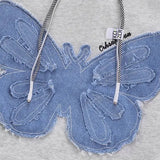 Patchwork Denim Butterfly Vintage Hoodie-Outfit