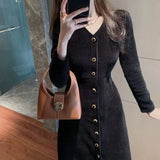 Toloer Design Sense Small Temperament Small Black Dress Waist Show Thin Skirt Hepburn Style Dress Female Summer-Outfit