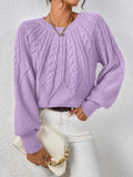 2025 New Solid Color Collar Long-Sleeved Jersey Elegant Loose Sweater