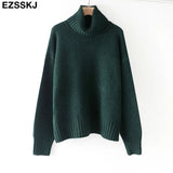 autumn Winter casual cashmere oversize thick Sweater pullovers Women 2021 loose Turtleneck women's sweaters