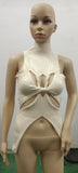 Toloer Irregular Sleeveless Hollow Out Kink Wool Woven Vest Women's Fashion Half High Collar Solid Color Crop Top-Outfit