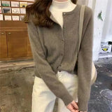 Autumn And Winter New Cashmere Knitted Cardigan Woman Loose Gentle Wind Outside Wearing Long-Sleeved Knitted Sweater Coat Woman-Outfit