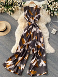 Women Korean Tank Rompers Sexy Sleeveless Off Shoulder Jumpsuits Summer Casual Streetwear Wide Leg Long
