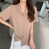 Toloer 2023 New Women's Versatile Short-Sleeved Shirt