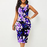 Round Neck Sleeveless Fashionable Printed