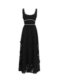 Elegant Style Dress Woman 2025 Summer New Fashion Lace Flower Stitching Design Sling