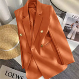 Toloer Spring And Autumn Women's Korean Version Of The New Design Sense Simple Temperament Fashion Suit Long Sleeve Coat Candy Green Suit-Outfit
