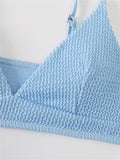 smocked V-neck bikini