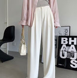 Toloer Wide-Leg Pants Women Spring And Fall 2024 New Casual Pants High-Waist Suit Pants Small Pants Women-Outfit