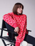 Collar Honey Sweater 2024 New Loose Temperament Versatile Plaid Head Round Collar Sweater-Outfit