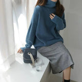 Cashmere Sweater Woman Fashion Loose Thick Warm Pullover Tops 2021 Winter Solid Jumper Female Knitted Wool