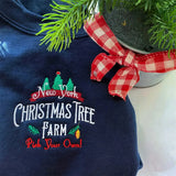 Christmas Tree Farm Embroidered Crewneck Sweatshirt-Outfit