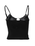 O Ring Cutout Crop Cami Top-Outfit