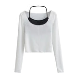Trendy Ladies' Hot Girl Style Low-Necked Bottomed Shirt In Summer, A New Color Halter Halter Top With Two Sets-Outfit