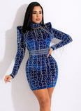 Winter Sexy Beaded Velvet long Sleeve Tassels Bodycon Club