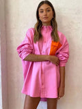 Oversize Casual Blouse Pink Autumn Spring Long Sleeve Large Office Ladies Chic Tops 2022 Women Outwear Blusas