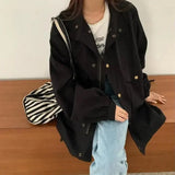 2022 Autumn Winter New Coat Long Sleeve Retro Women Jacket Korean Harajuku Streetwear Gothic Jackets Windbreaker Clothes