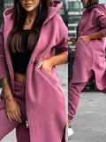 New Fashion Casual Hooded Grip Velvet Jacket Two Sets Of Women's