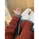 Temperament Red Mahjong Short Knitted Cardigan Women's Autumn And Winter New Niche Design High-End Sweater