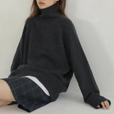 Cashmere Sweater Woman Fashion Loose Thick Warm Pullover Tops 2021 Winter Solid Jumper Female Knitted Wool