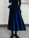 Black Patchwork Long Skirt-Outfit