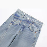 Spring Style Deconstructed Mid-Waist Fashion Wide-Leg Jeans 6688002-Outfit