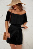 Women's Clothing Station Summer New Word Collar Sexy Folded Five-Sleeve Jump-And-Fleeve Jump-And-Fleeve Jump-And-Fleet