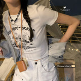 Toloer T-Shirt Female 2024 Summer New Ins Fashion Korean Version Half Sleeve Slim High Waist Crop Short Style Student Jacket