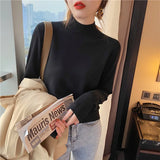 Milk Sweater Women Wear Semi-High Collar Knitted Bottomed Sweater In Autumn And Winter, A New 2023 Soft Top Inside-Outfit
