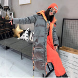 2022 Winter Thick Warm Coat Down Jacket Women Female Loose Cotton Long Sequins Hooded Down Jacket Windproof Rainproof