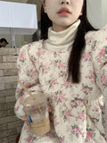 Pink Floral Quilted Coat-Outfit