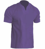 Men's Fitness Plus-Size Sports T-Shirt Men's Elastic Cotton Pocket Short-Sleeved Summer V-Neck Polo
