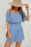 Women's Clothing Station Summer New Word Collar Sexy Folded Five-Sleeve Jump-And-Fleeve Jump-And-Fleeve Jump-And-Fleet