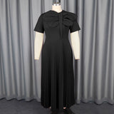 Elegant Waist-To-Threate Dress Rose-Red Large Bow Elegant Evening Dress