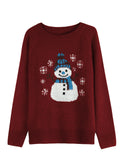 And Winter New Christmas Sweater Christmas Cute Snowman Embroidered Knitted Shirt