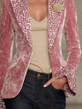 Women's Coat Suit Long Sleeve Collar Digital Print Top Small