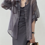 Year's Popular New Chinese Style Buckle National Style Shirt Women 2025 New Summer Thin Outside The Sunscreen Cardigan