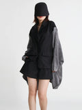 Toloer Large Size Loose Casual Coat Female Spring 2024 New Fashion V-Neck Long Sleeve Cardigan Irregular Windbreaker-Outfit