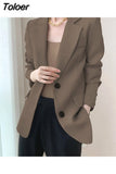 Lady Loose Blazer Jacket Women 2023 Spring Autumn Solid Casual Blazers Design Style Chic Temperament Clothings