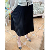 Organ Folding Long High-Waisted 100-Fold Skirt Over The Knee-Length Women's 2025 Thin