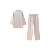 Women's INS Burst Wrinkles Blazer Blazer Casual Trousers