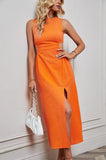 Shooting 2026 New Dress Women's Solid Color Open High-Waisted Skirt