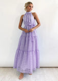 Summer New Leisure High-End Feeling Sleeveless Waist Swing Gentle Wind Dress Women's Long